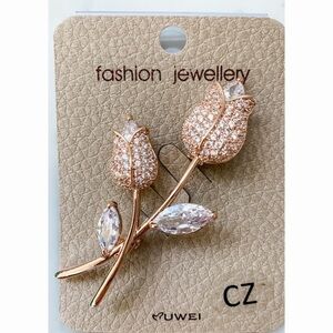 Cz Rose Gold Brooch